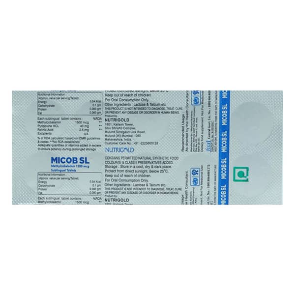 Micob Sl Strip Of 10 Sublingual Tablets