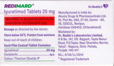 Redimard 25mg Strip Of 10 Tablets