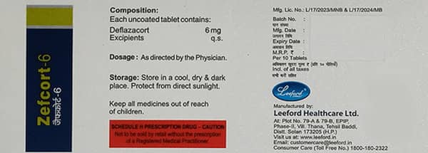 Zefcort 6mg Strip Of 10 Tablets
