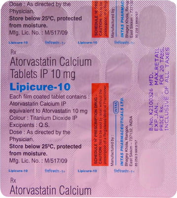 Lipicure 10mg Strip Of 20 Tablets