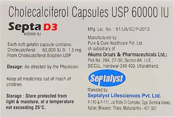 Septa D3 60k Strip Of 8 Capsules