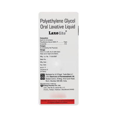 Laxolite Sugar Free Bottle Of 100ml Liquid