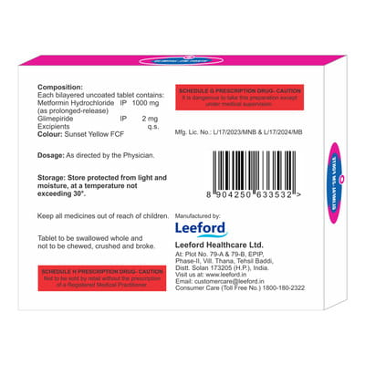 Glimfal 2mg M Forte Strip Of 10 Tablets