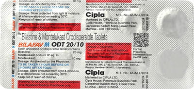 Bilafav M Odt 20/10mg Strip Of 10 Tablets
