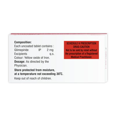 Glipride 2mg Strip Of 10 Tablets