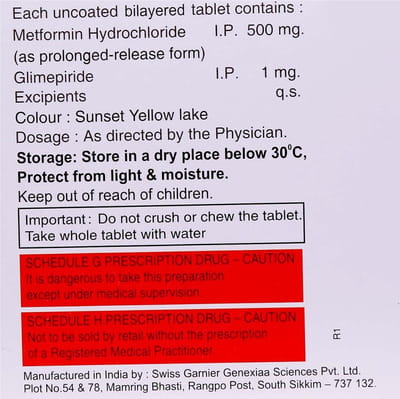 Gliminyle M 1mg Strip Of 15 Tablets