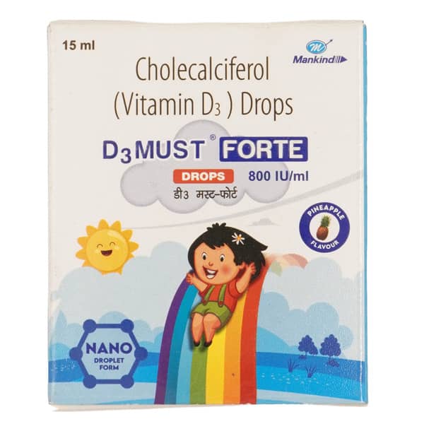 D3 Must Forte 800iu Pineapple Flavour Bottle Of 15ml Oral Drops