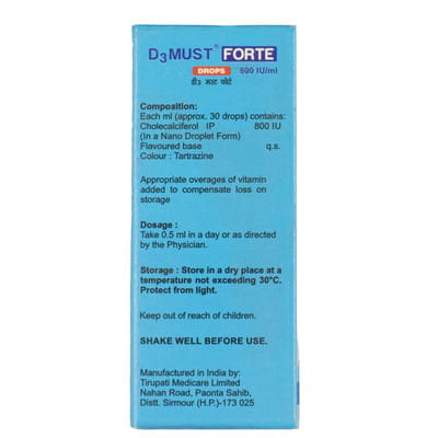D3 Must Forte 800iu Pineapple Flavour Bottle Of 15ml Oral Drops