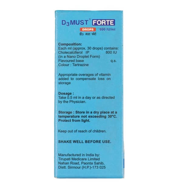 D3 Must Forte 800iu Pineapple Flavour Bottle Of 15ml Oral Drops