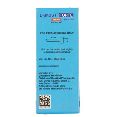 D3 Must Forte 800iu Pineapple Flavour Bottle Of 15ml Oral Drops