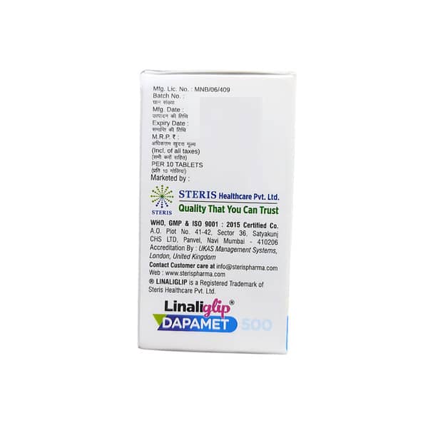 Linaliglip Dapamet 500Mg Strip Of 10 Tablets