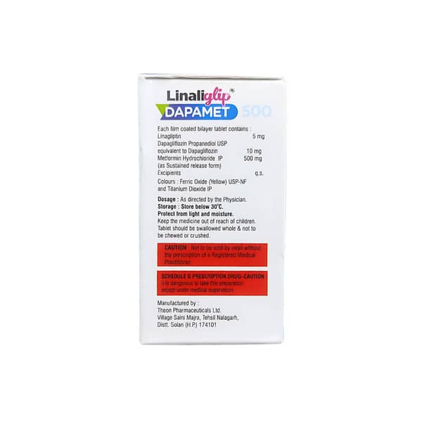 Linaliglip Dapamet 500Mg Strip Of 10 Tablets