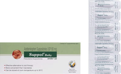 Suppol Baby 80mg Strip Of 7 Suppositories
