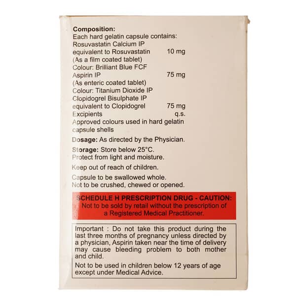 Rosutor Gold 10/75mg Strip Of 15 Capsules