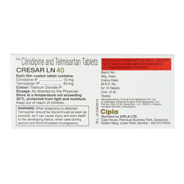 Cresar Ln 40/10Mg Strip Of 10 Tablets