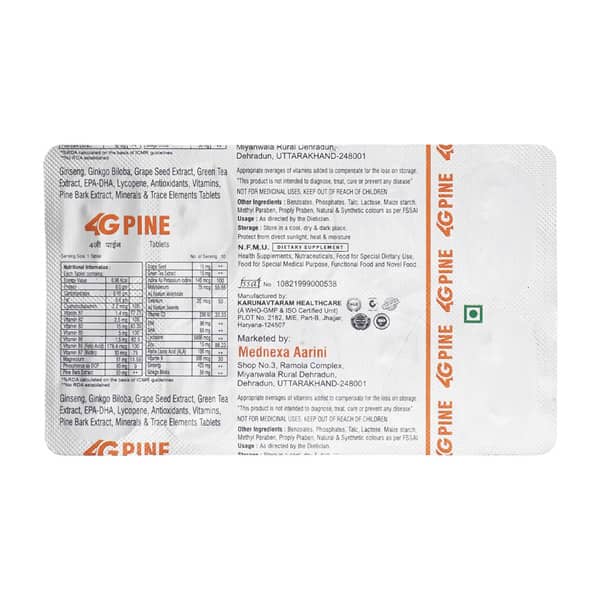 4G Pine Strip Of 10 Tablets