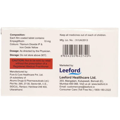 Empiford 10mg Strip Of 10 Tablets