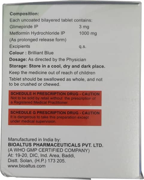 Glimsay M 3mg Forte Strip Of 15 Tablets