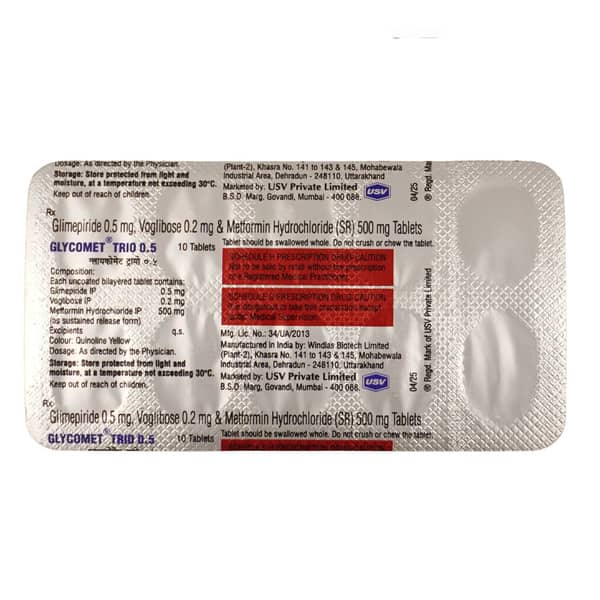 Glycomet Trio 0.5mg Strip Of 10 Tablets