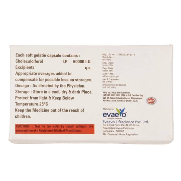 Rite D3 60K Strip Of 8 Softgel Capsules
