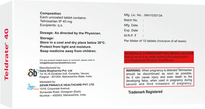 Teldrate 40mg Strip Of 10 Tablets