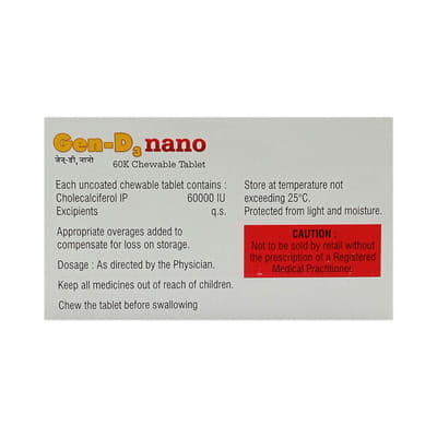 Gen D3 Nano Strip Of 8 Chewable Tablets