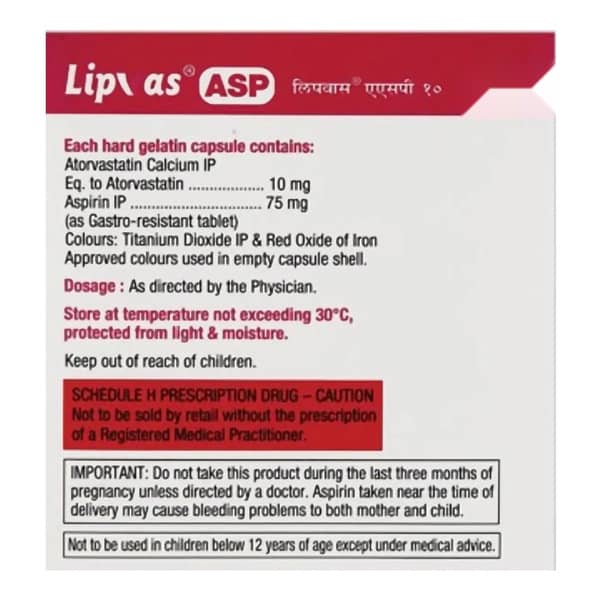 Lipvas Asp 10Mg Strip Of 10 Capsules