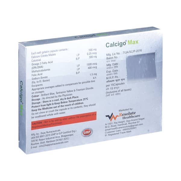 Calcigo Max Strip Of 15 Softgel Capsules