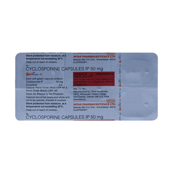 Sprintas 50mg Strip Of 5 Capsules