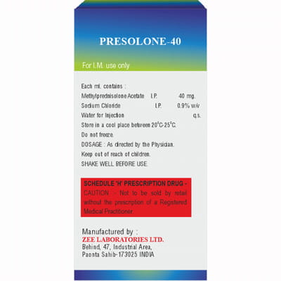 Presolone 40mg Vial Of 1ml Suspension For Injection