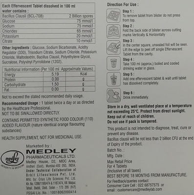 O2 Rs Strip Of 4 Effervescent Tablets