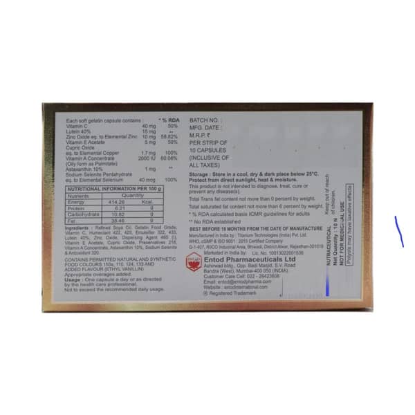 Eyetamin Gold Strip Of 10 Tablets