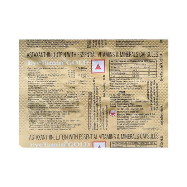 Eyetamin Gold Strip Of 10 Tablets