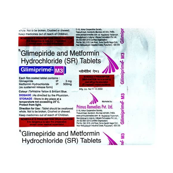 Glimiprime M 3Mg Strip Of 15 Tablets