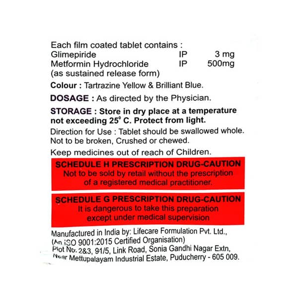 Glimiprime M 3Mg Strip Of 15 Tablets