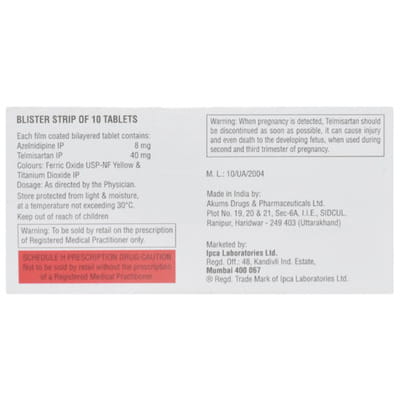 Zeblong T 8/40mg Strip Of 10 Tablets