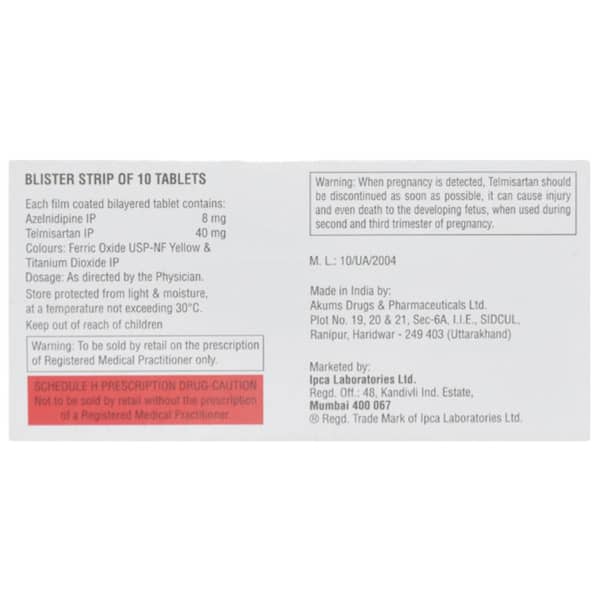 Zeblong T 8/40mg Strip Of 10 Tablets