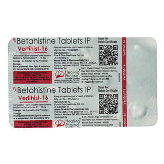 Vertisaph Vertihist 16 MG Tablet (15): Uses, Side Effects, Price & Dosage | PharmEasy