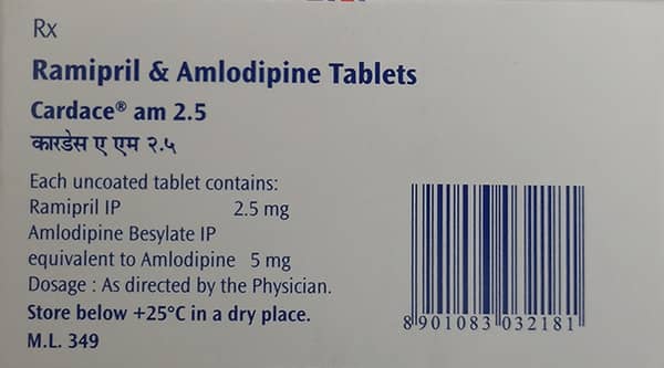 Cardace Am 2.5/5mg Strip Of 15 Tablets
