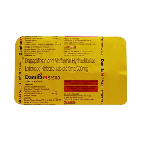 Damita M 5/500mg Strip Of 10 Tablets