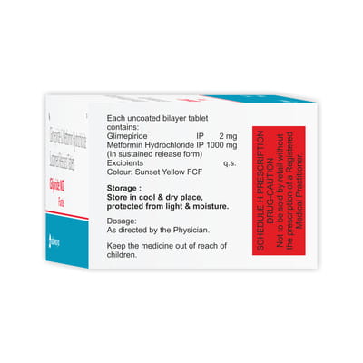 Glipride M 2mg Forte Strip Of 10 Tablets