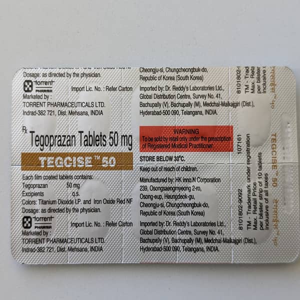Tegcise 50mg Strip Of 10 Tablets