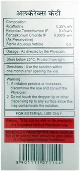 Alcarex Kt Bottle Of 5ml Eye Drops