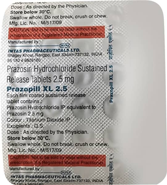 Prazopill Xl 2.5mg Strip Of 30 Tablets