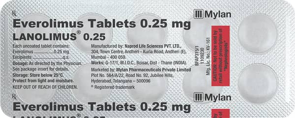 Lanolimus 0.25Mg Strip Of 10 Tablets