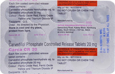 Carca Cr 20mg Strip Of 15 Tablets