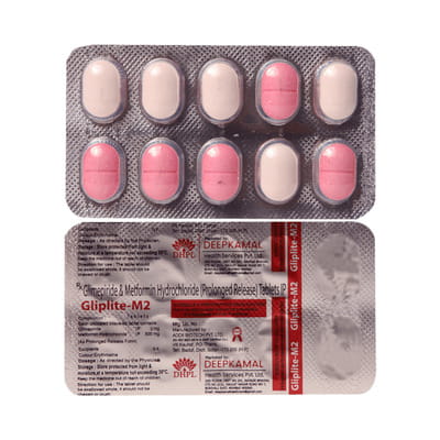 Gliplite M 2mg Strip Of 10 Tablets
