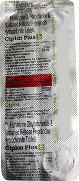 Ciplar Plus 5Mg Strip Of 10 Tablets