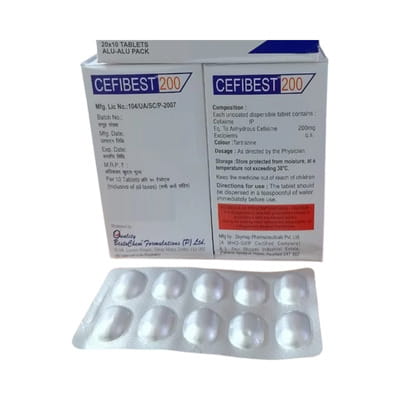Cefibest 200 Strip Of 10 Tablets