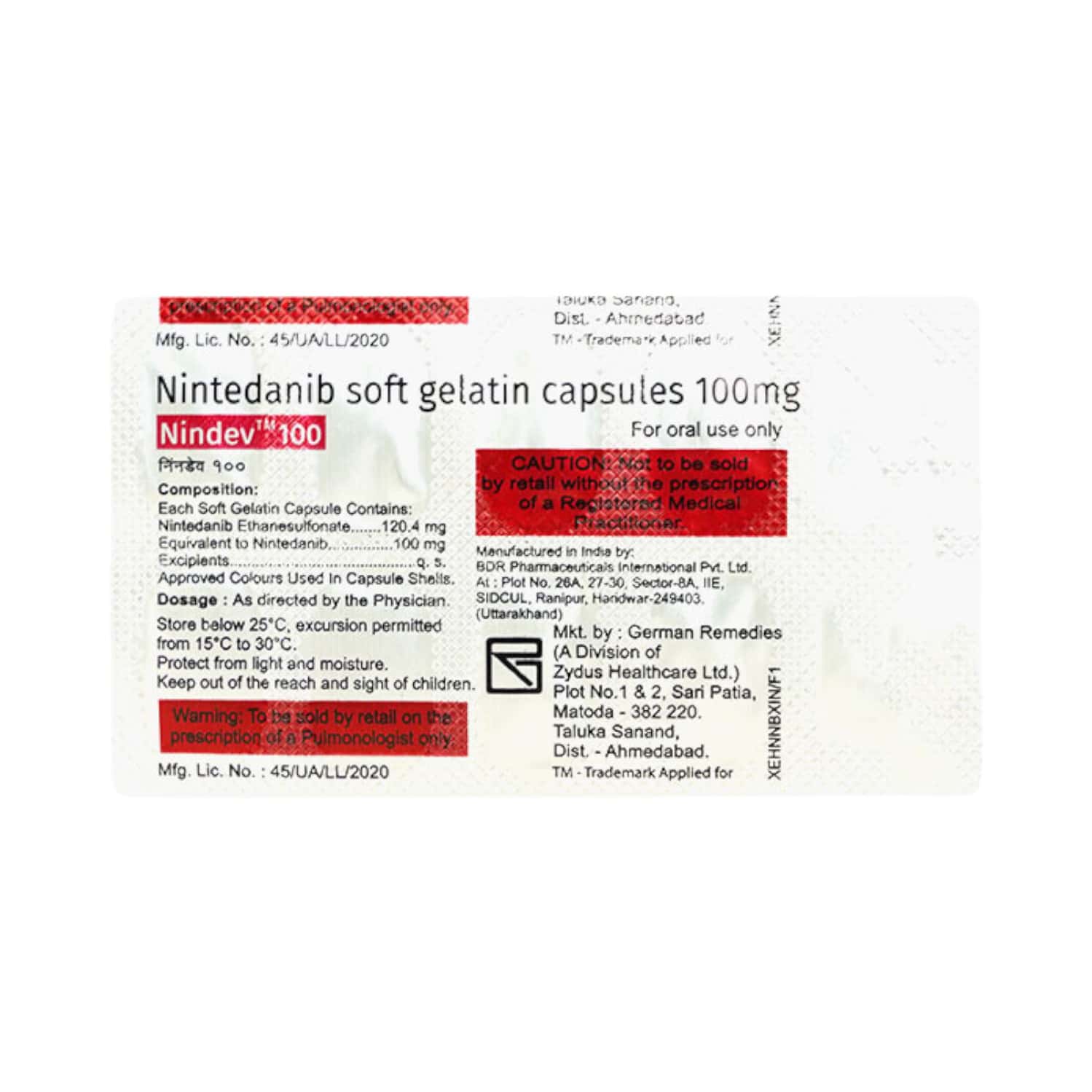 nindev 100mg softgel capsules